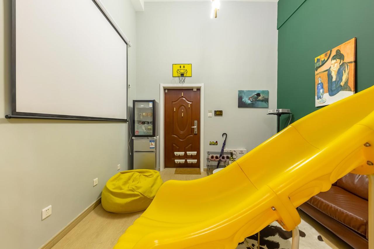 Loft Apartment With Slide Hammock With Movie Viewing Hangzhou Bagian luar foto